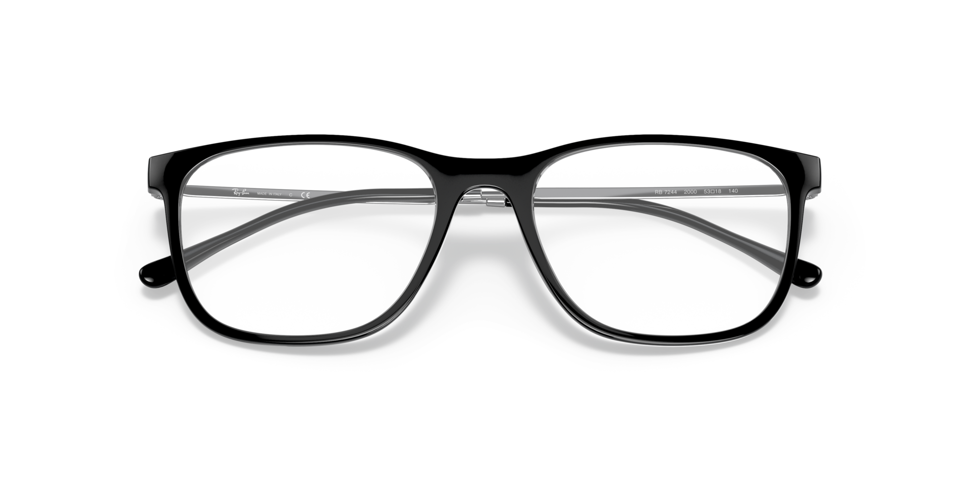 RB7244 Black PlasticEyeglass Frames for Glasses Direct, Closed View