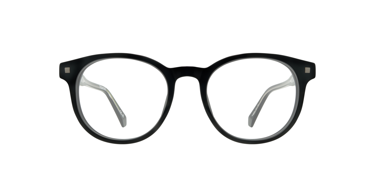 Polaroid Unisex Black Phantos Acetate Eyeglasses Online - Full Rim - Pld D519
