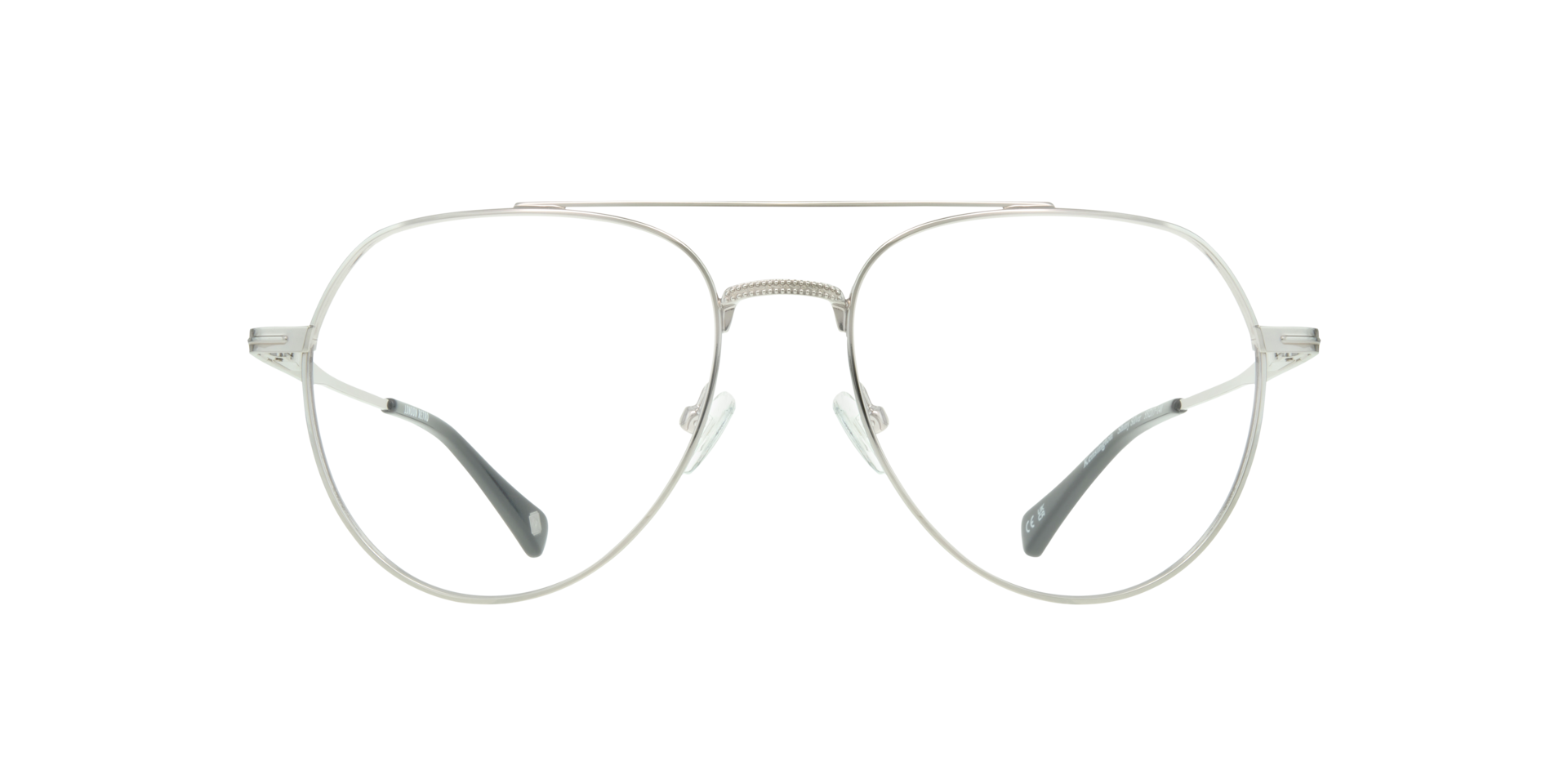 Kensington Shiny Silver MetalSunglass Frames for Glasses Direct, Front View