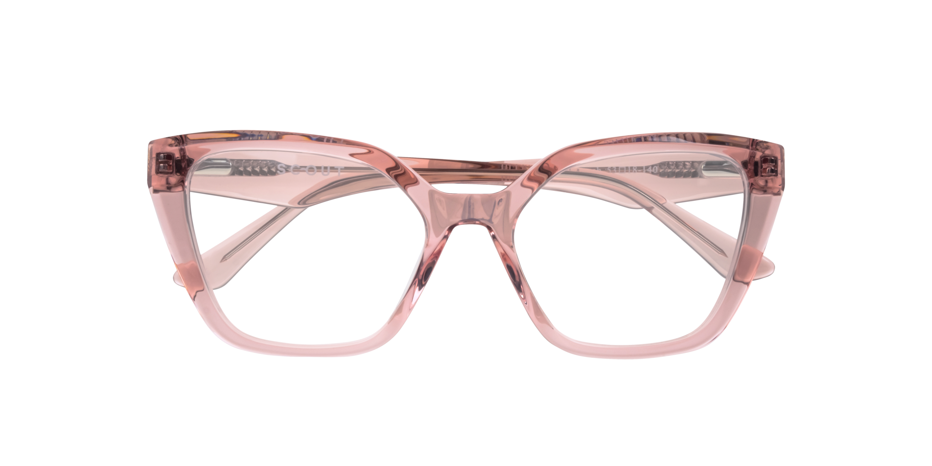 Helen Crystal Peach AcetateEyeglass Frames for Glasses Direct, Closed View