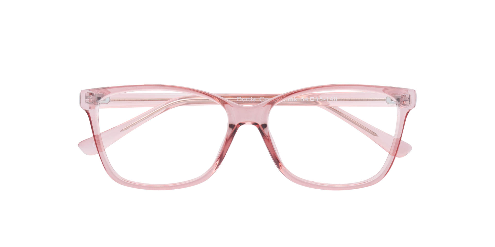 Dottie Crystal Pink PlasticEyeglass Frames for Glasses Direct, Closed View