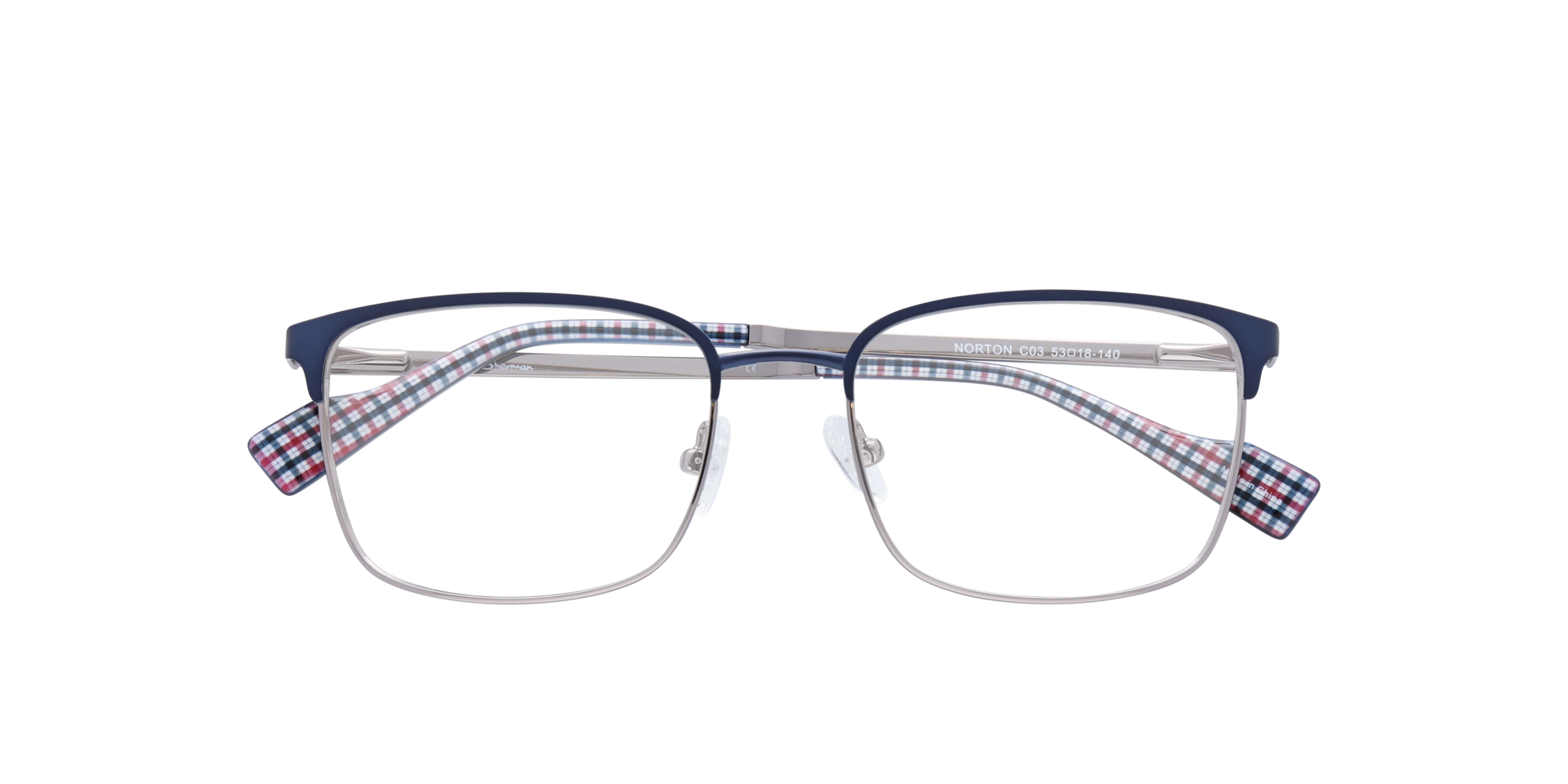 Norton BN Blue MetalSunglass Frames for Glasses Direct, Closed View