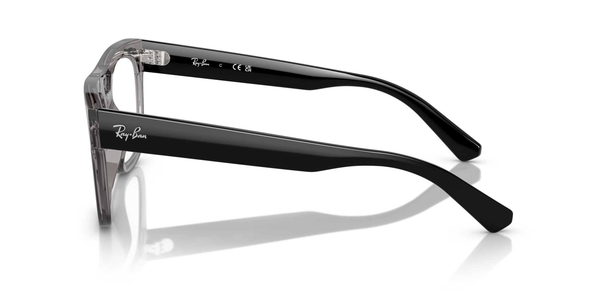 Lloyd Optics Bio-Based Transparent Grey PlasticEyeglass Frames for Glasses Direct, Side View