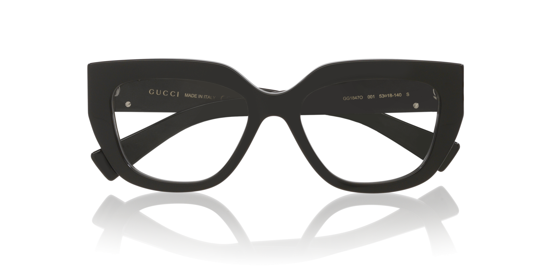 GG1847O Black AcetateEyeglass Frames for Glasses Direct, Closed View