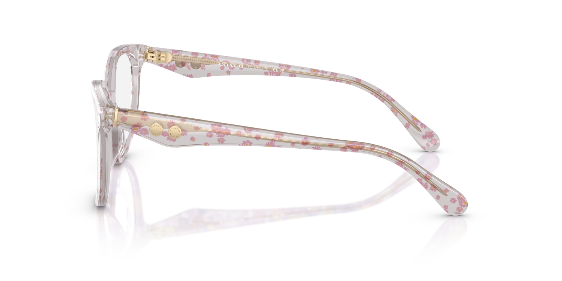 HC6259U Transparent Pink Floral Print AcetateEyeglass Frames for Glasses Direct, Side View