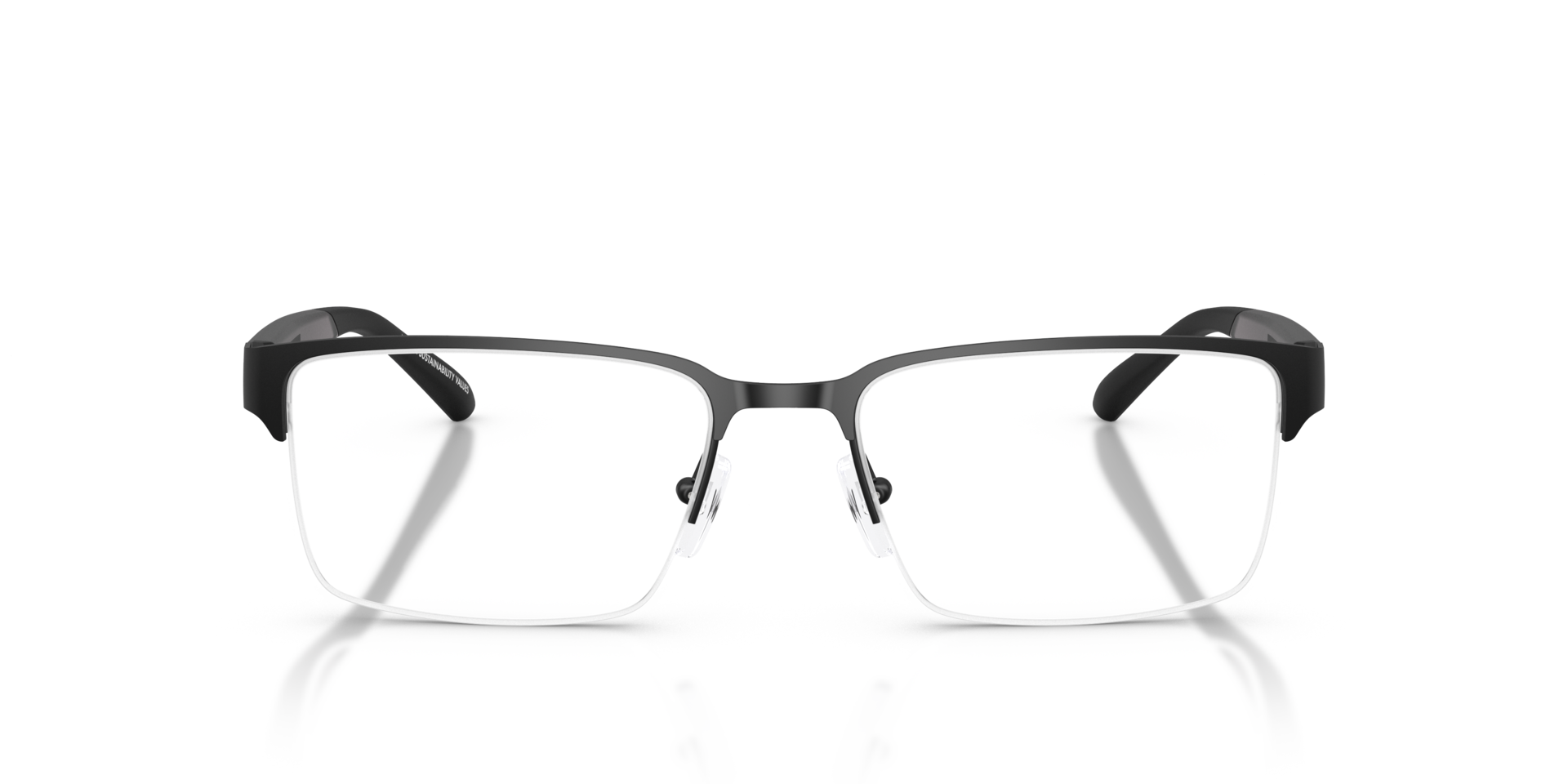 AX1075 Matte Black MetalEyeglass Frames for Glasses Direct, Front View