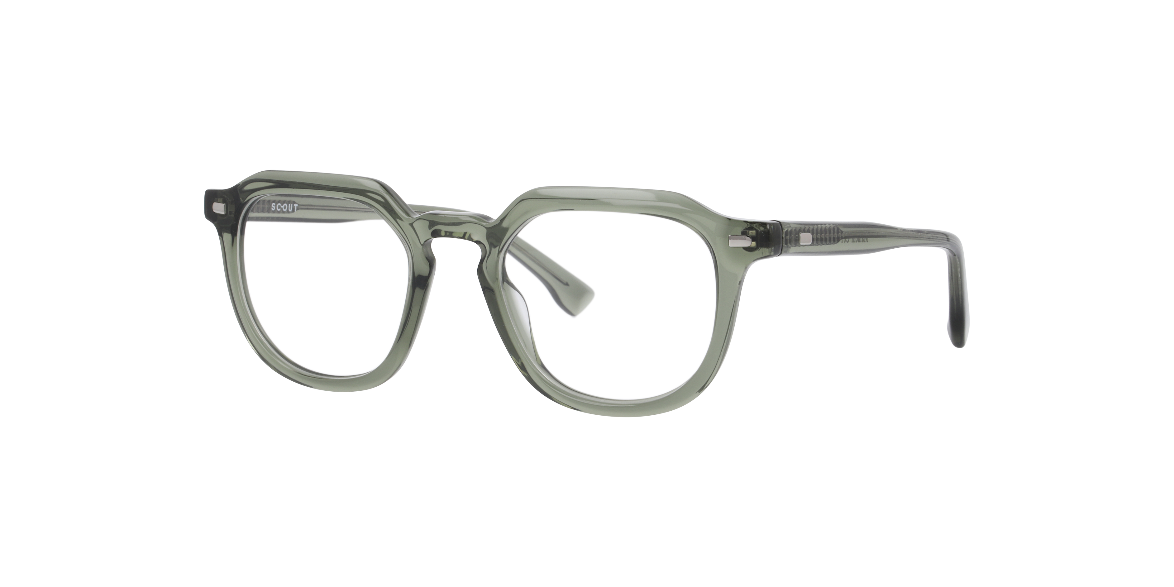 Malachi Crystal Green AcetateEyeglass Frames for Glasses Direct, Angle View