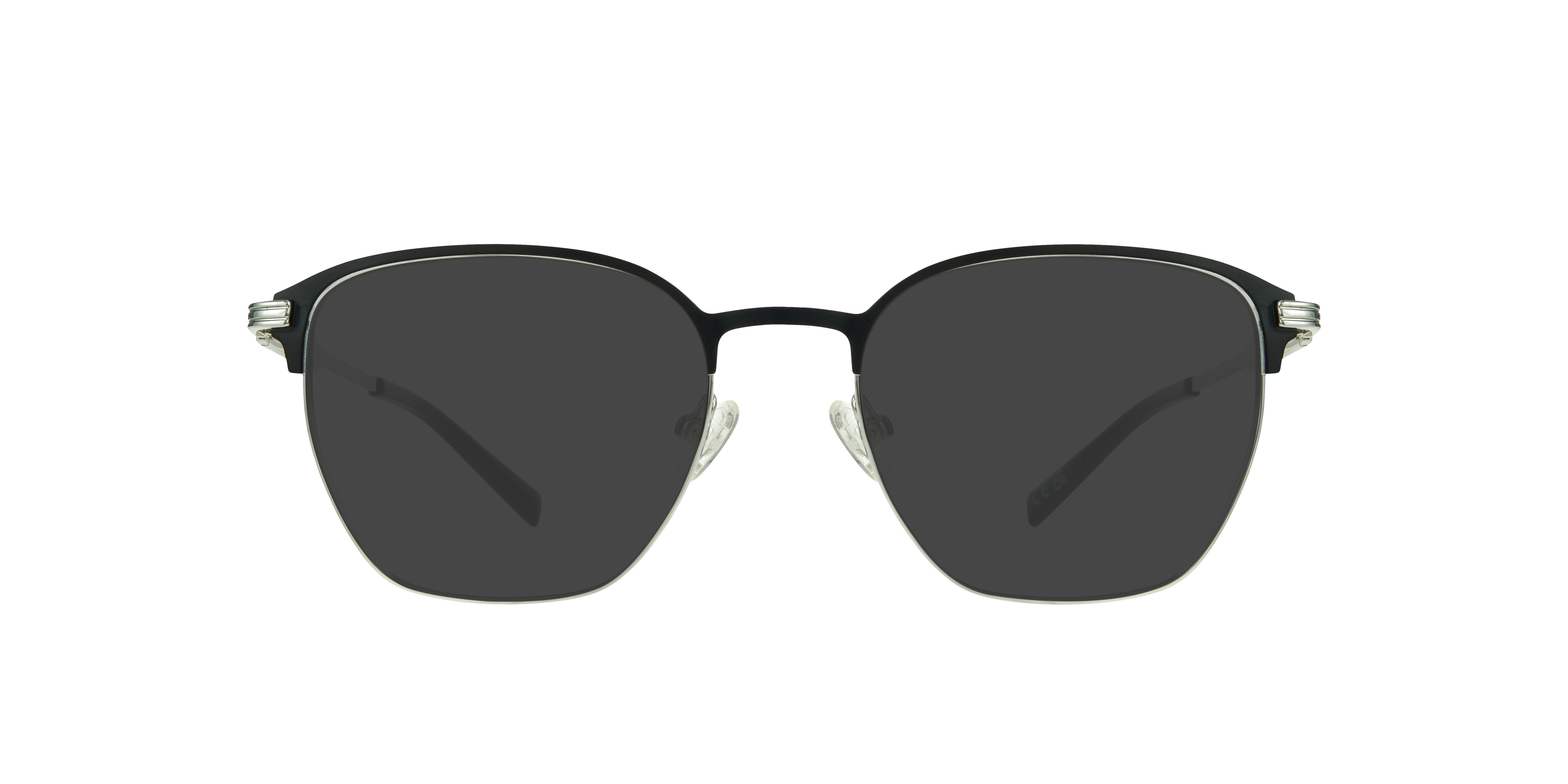 Keith Matte Black & Shiny Silver MetalEyeglass Frames for Glasses Direct, with Tinted Lenses