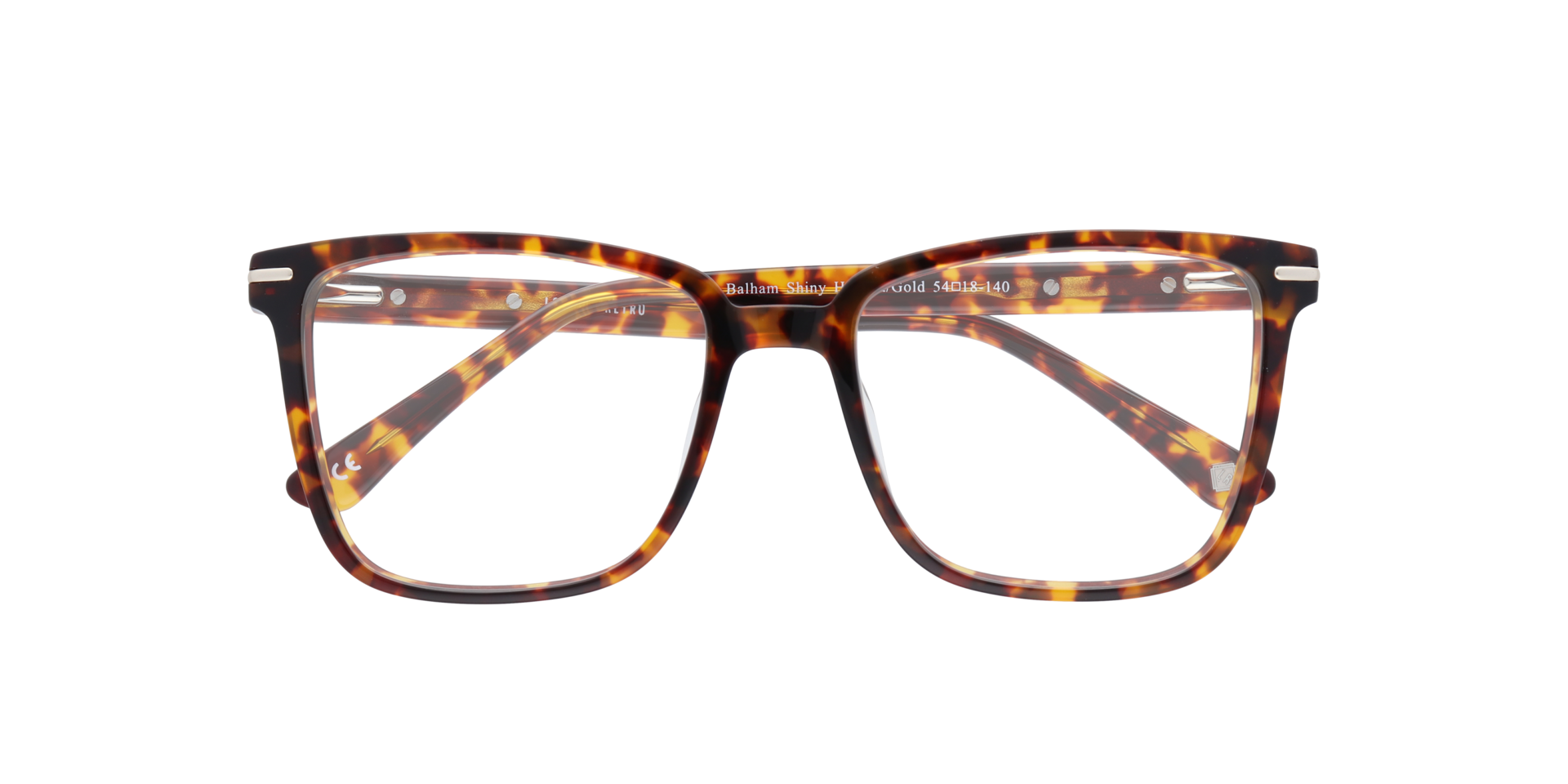 Balham Shiny Havana & Gold AcetateEyeglass Frames for Glasses Direct, Closed View