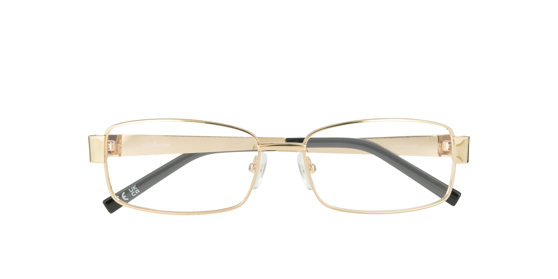 Leonardo Shiny Gold MetalEyeglass Frames for Glasses Direct, Closed View