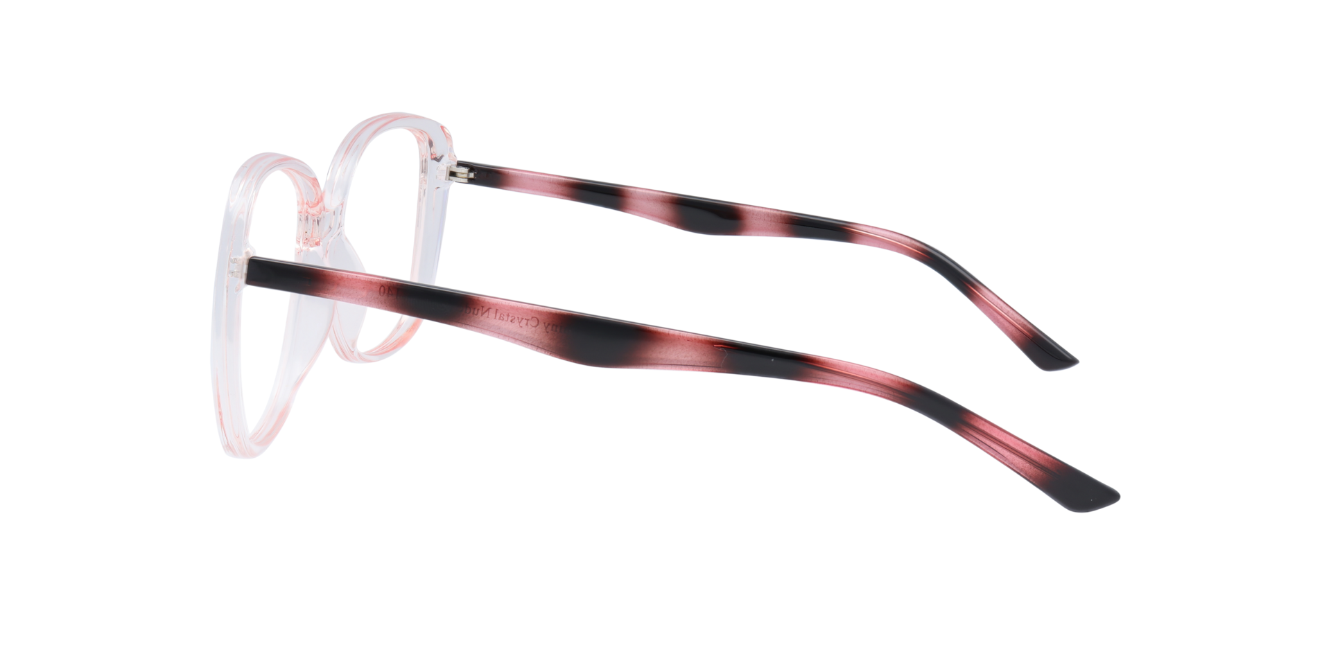 Becca Shiny Crystal Nude PlasticEyeglass Frames for Glasses Direct, Side View