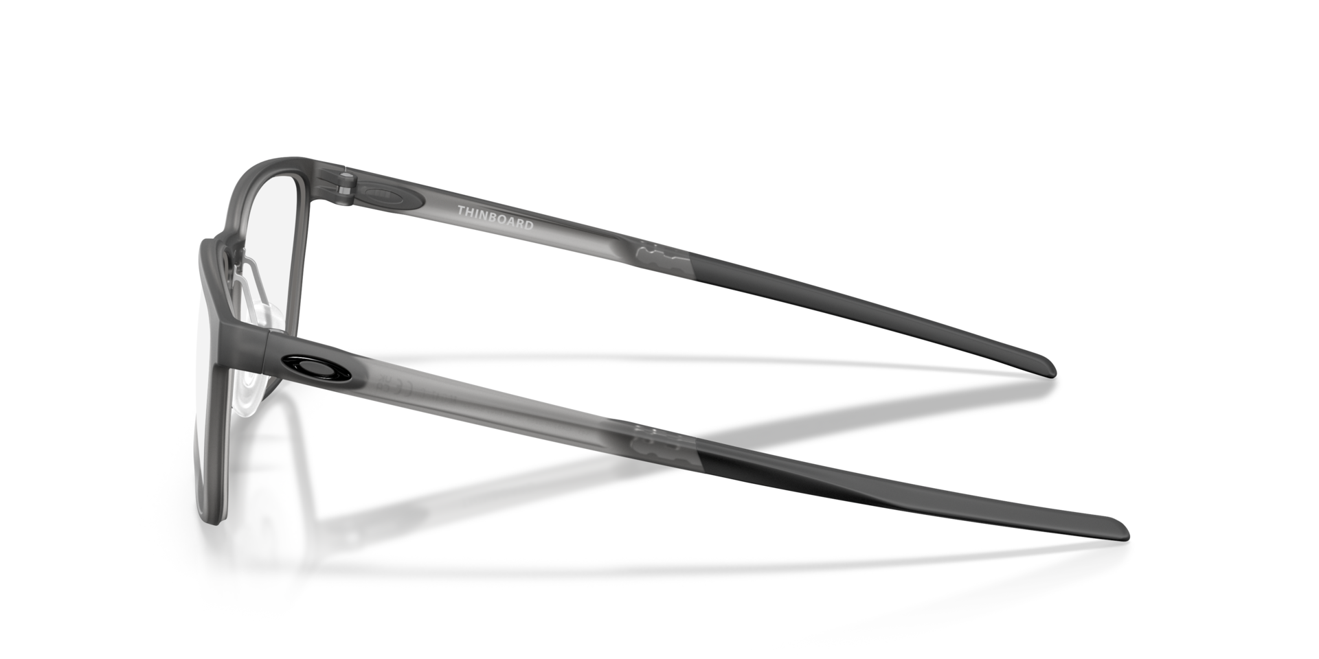 Thinboard Satin Grey Smoke PlasticEyeglass Frames for Glasses Direct, Side View