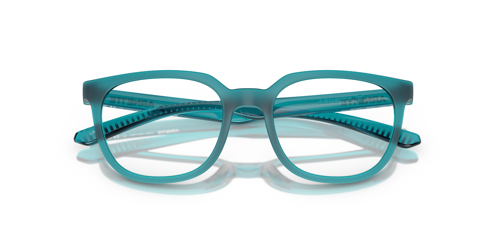 AN7263 Transparent Blue Matte & Shiny PlasticEyeglass Frames for Glasses Direct, Closed View