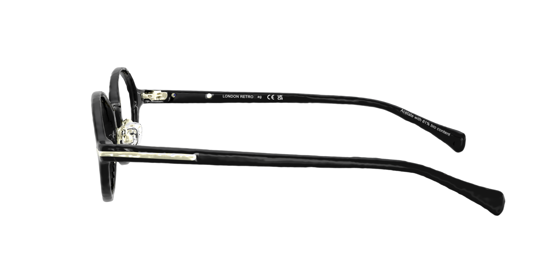 Mortlake Black AcetateEyeglass Frames for Glasses Direct, Side View