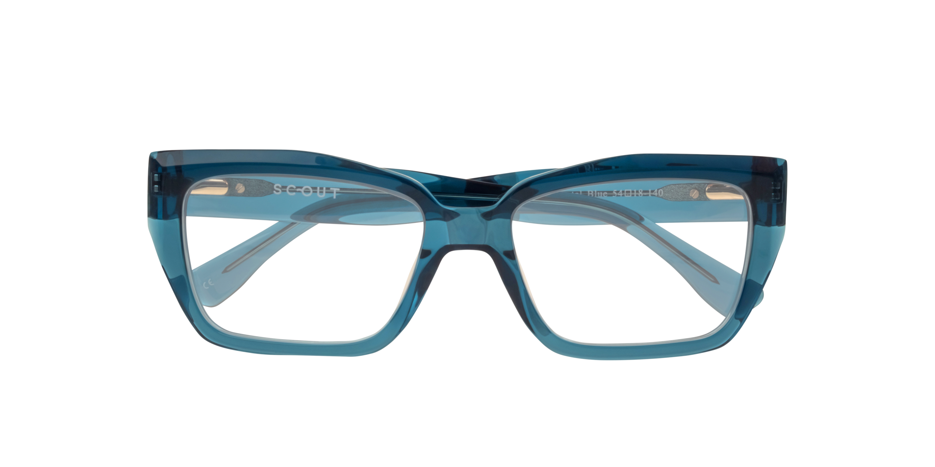 Hallie Crystal Blue AcetateEyeglass Frames for Glasses Direct, Closed View