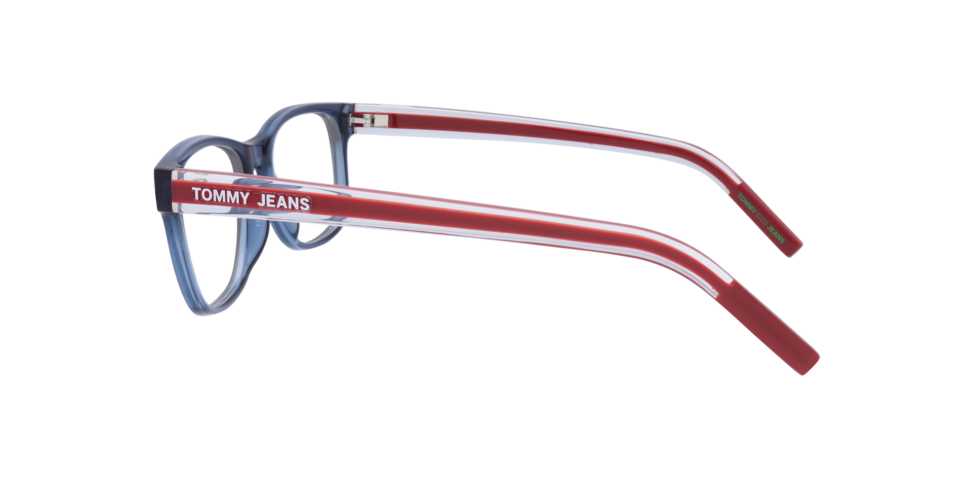TJ 0079 Blue Red PlasticEyeglass Frames for Glasses Direct, Side View