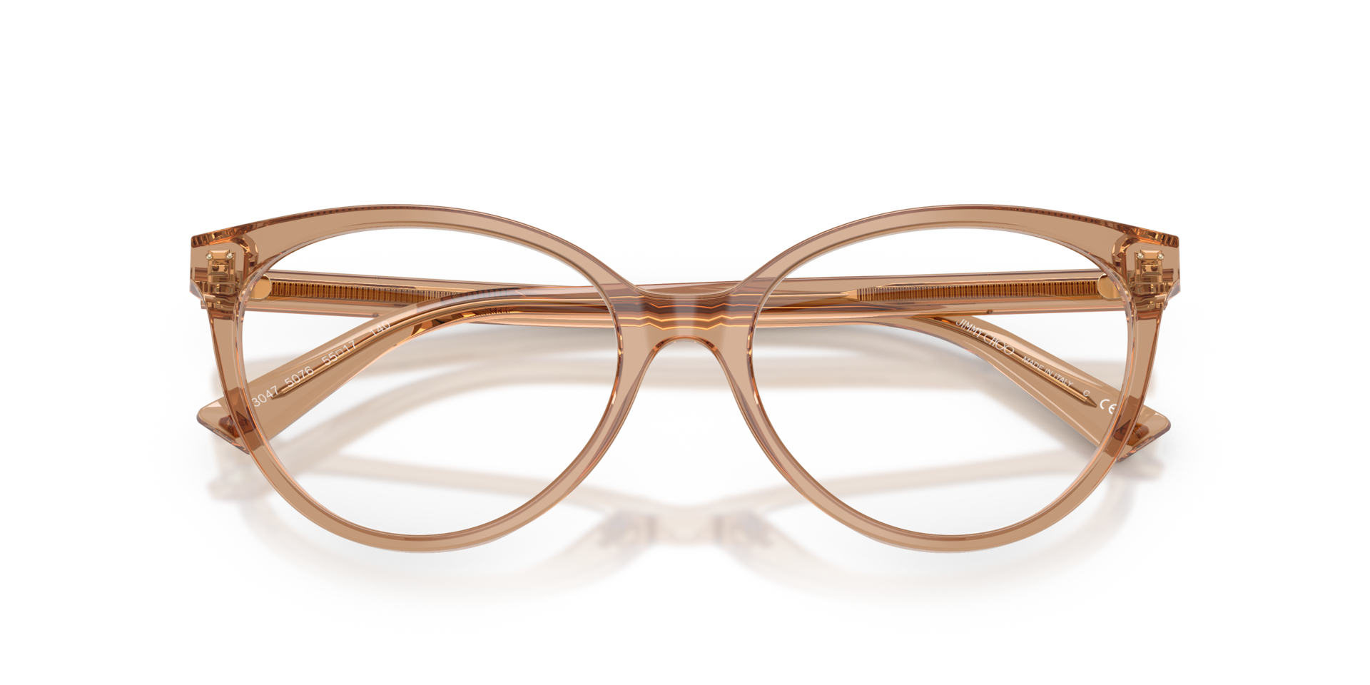 JC3047 Transparent Tan AcetateEyeglass Frames for Glasses Direct, Closed View