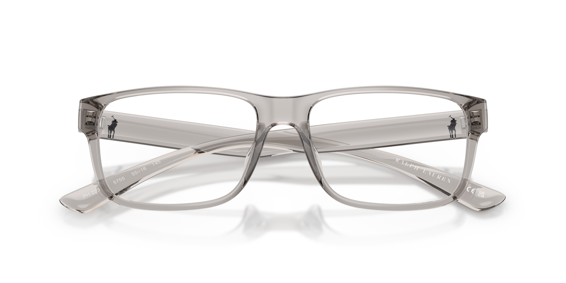 PH2237U Shiny Transparent Grey PlasticEyeglass Frames for Glasses Direct, Closed View
