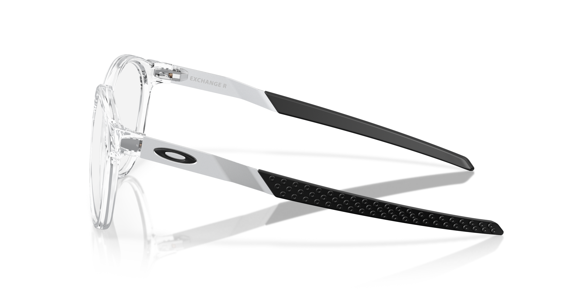 Exchange R Polished Clear PlasticEyeglass Frames for Glasses Direct, Side View