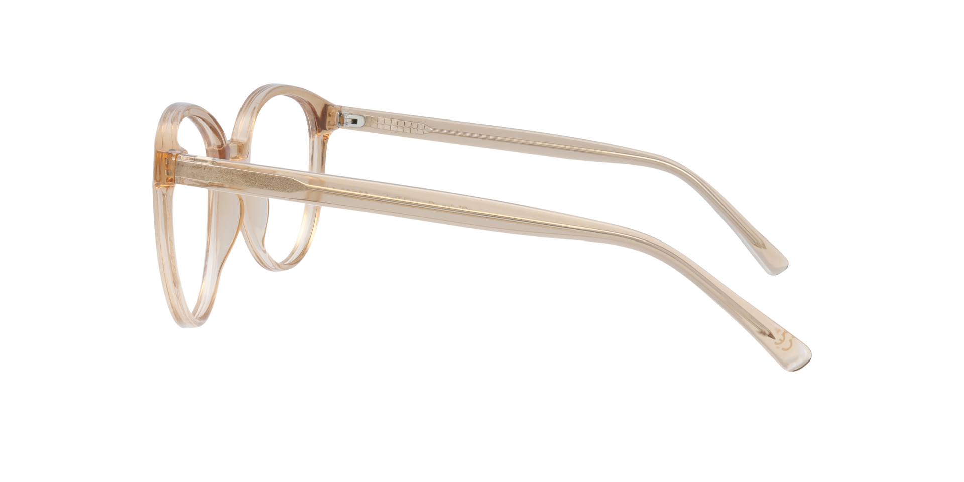 Claire Crystal Beige PlasticEyeglass Frames for Glasses Direct, Side View