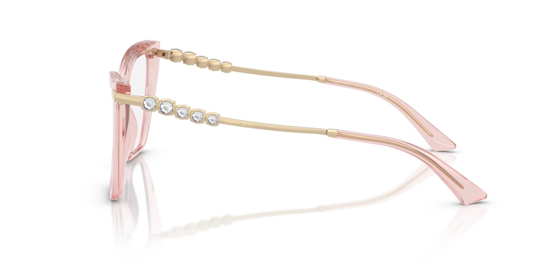 JC3020B Transparent Pink AcetateEyeglass Frames for Glasses Direct, Side View