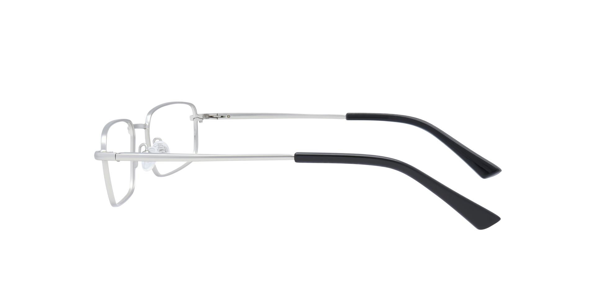 Ellis Matte Silver MetalEyeglass Frames for Glasses Direct, Side View