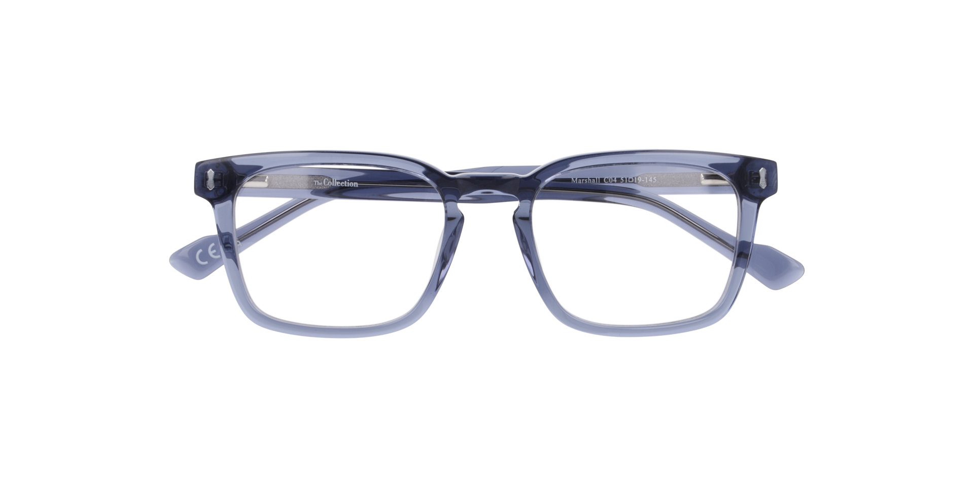 Marshall Crystal Blue AcetateEyeglass Frames for Glasses Direct, Closed View