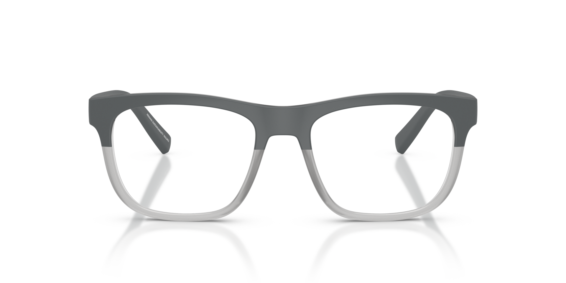 AX3050 Matte Grey & Transparent Grey PlasticEyeglass Frames for Glasses Direct, Front View
