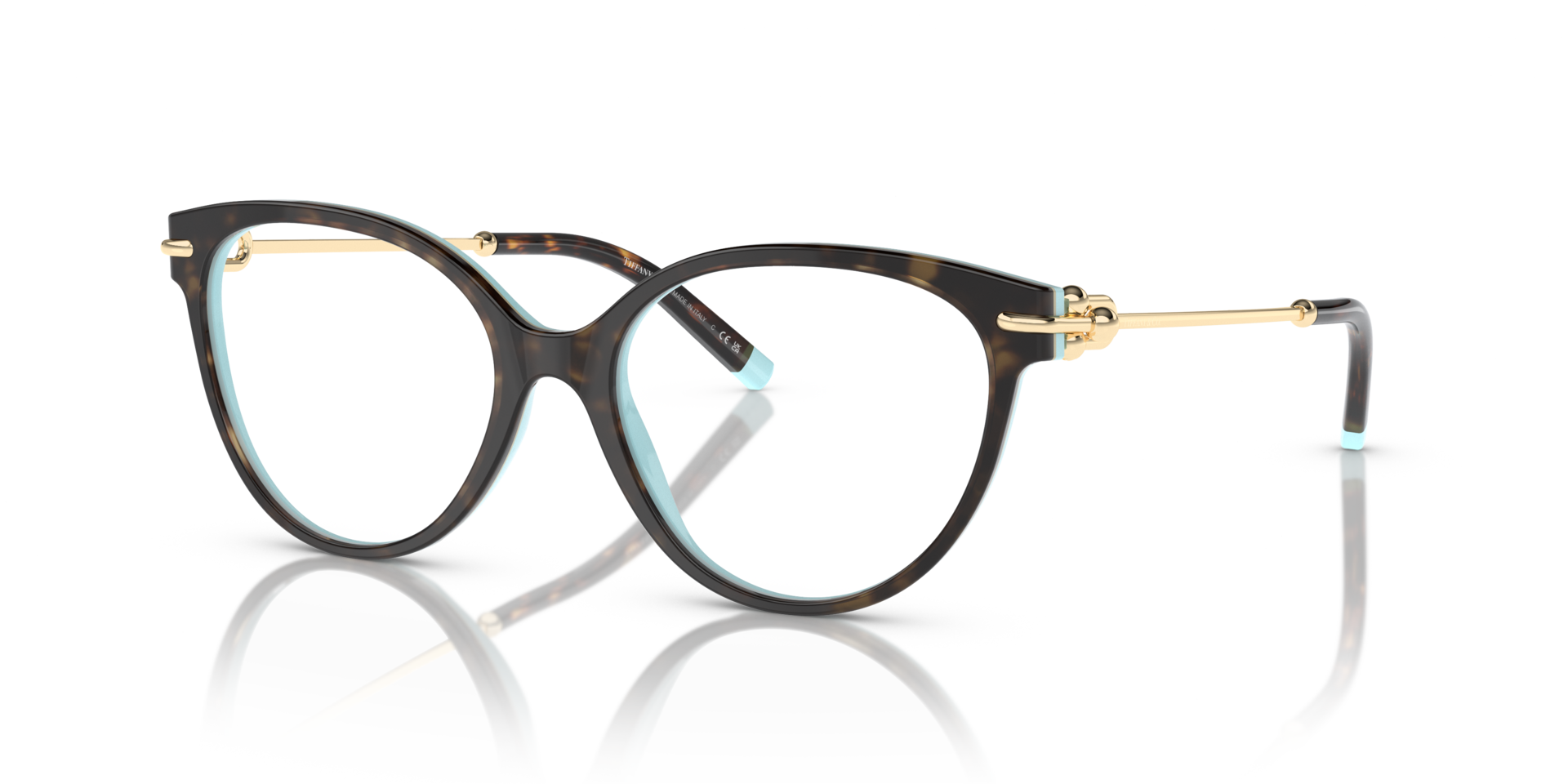 TF2217 Havana On Tiffany Blue AcetateEyeglass Frames for Glasses Direct, Angle View
