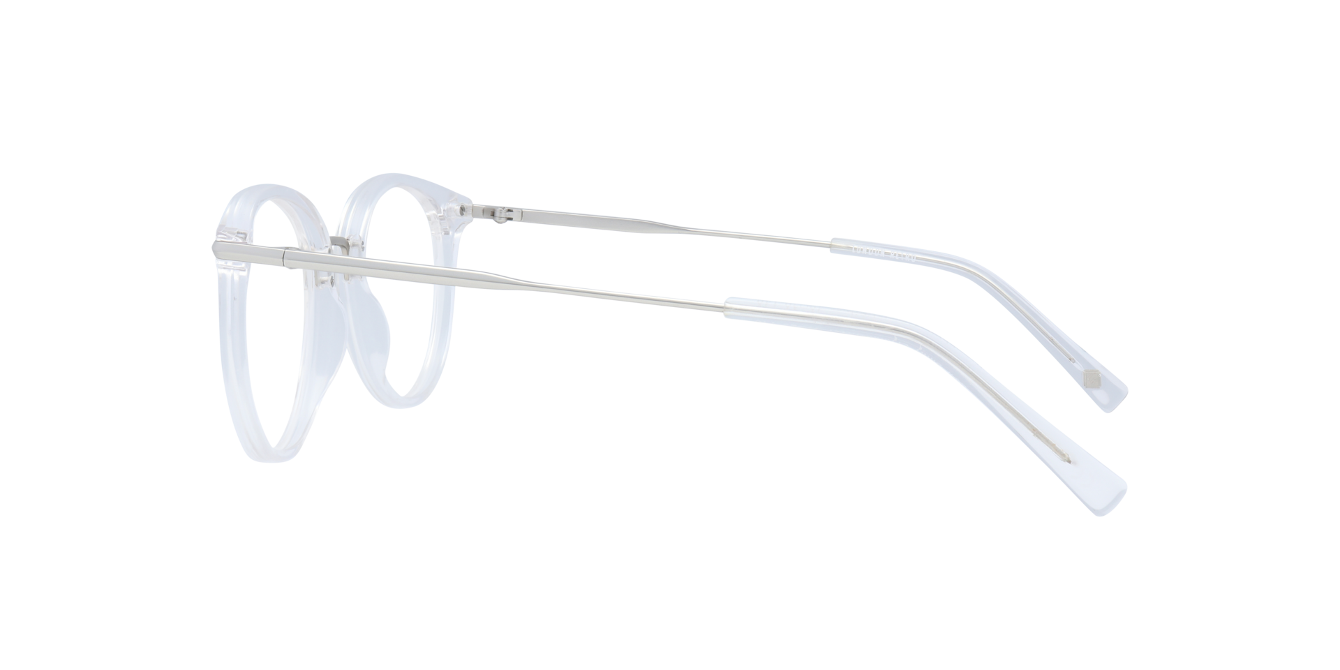 Bow Shiny Crystal & Silver AcetateEyeglass Frames for Glasses Direct, Side View