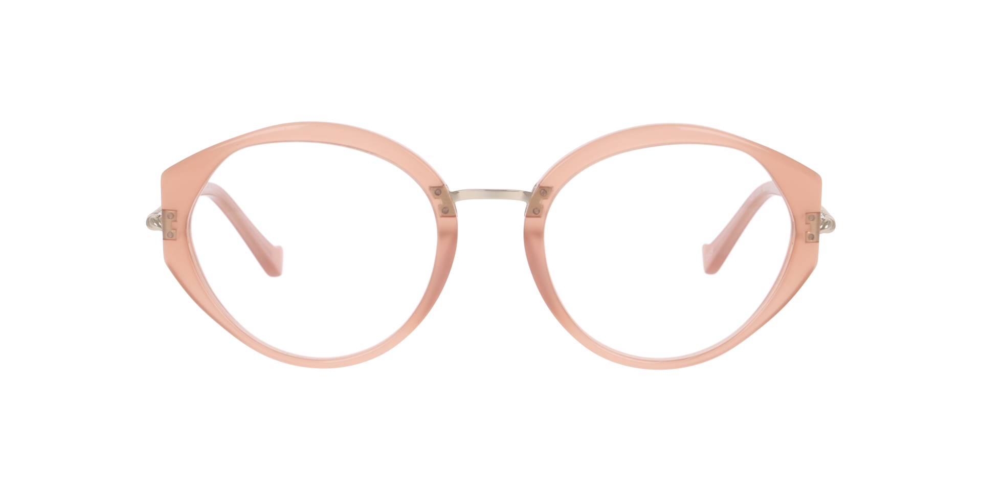 Nyla Milky Coral AcetateEyeglass Frames for Glasses Direct, Front View