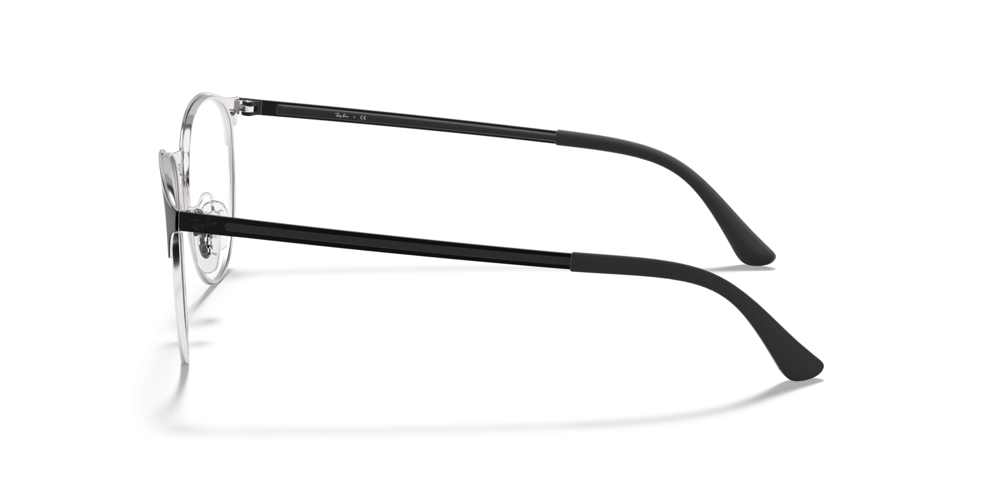 RB6375 Black On Silver MetalEyeglass Frames for Glasses Direct, Side View