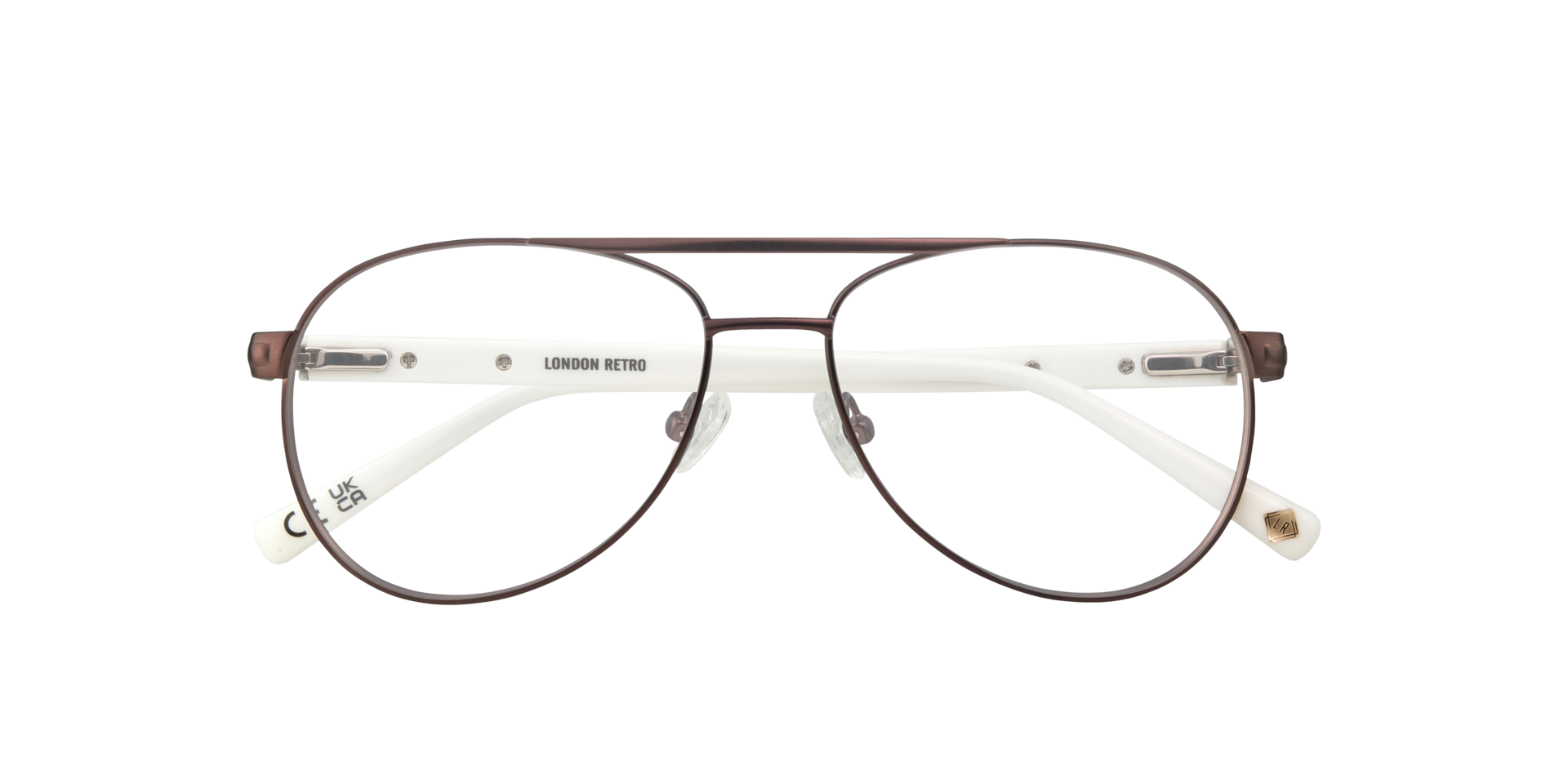 Jenson Matte Brown MetalEyeglass Frames for Glasses Direct, Closed View