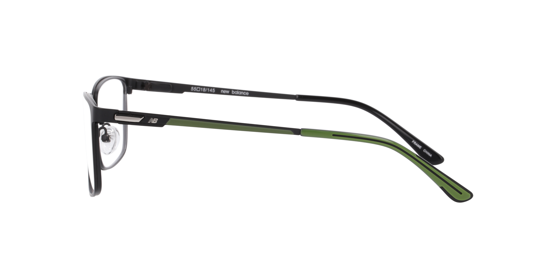 Nb4186 Black Matte MetalEyeglass Frames for Glasses Direct, Side View
