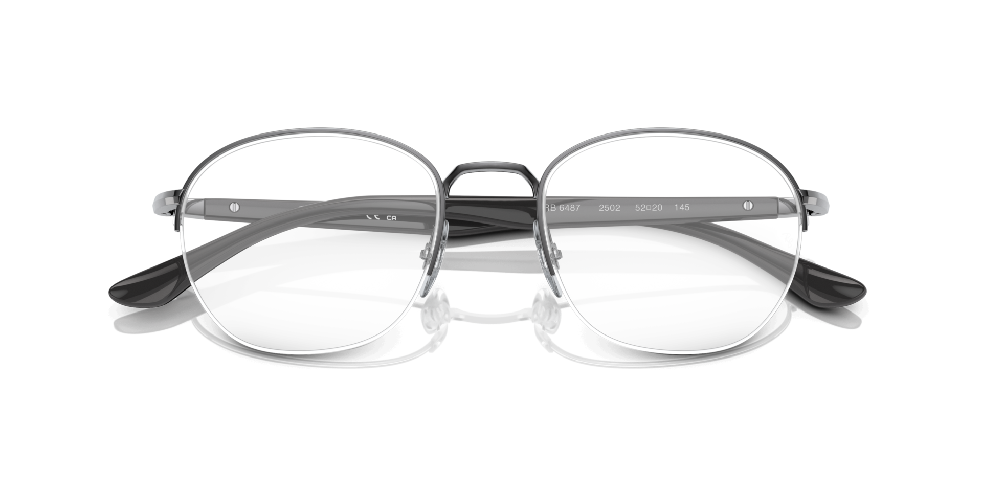 RB6487 Gunmetal MetalEyeglass Frames for Glasses Direct, Closed View