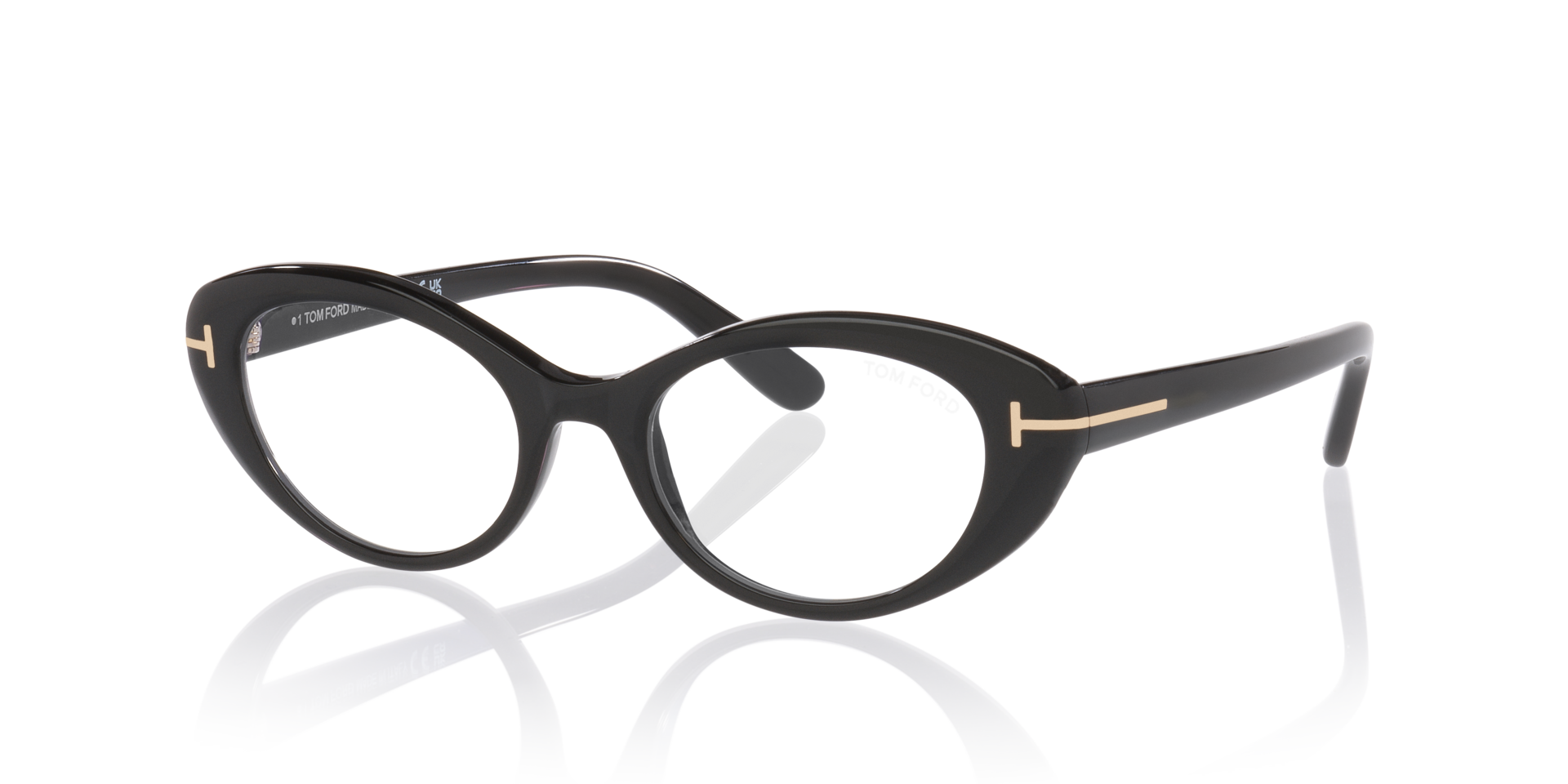 FT6092-B Black Shiny AcetateEyeglass Frames for Glasses Direct, Angle View