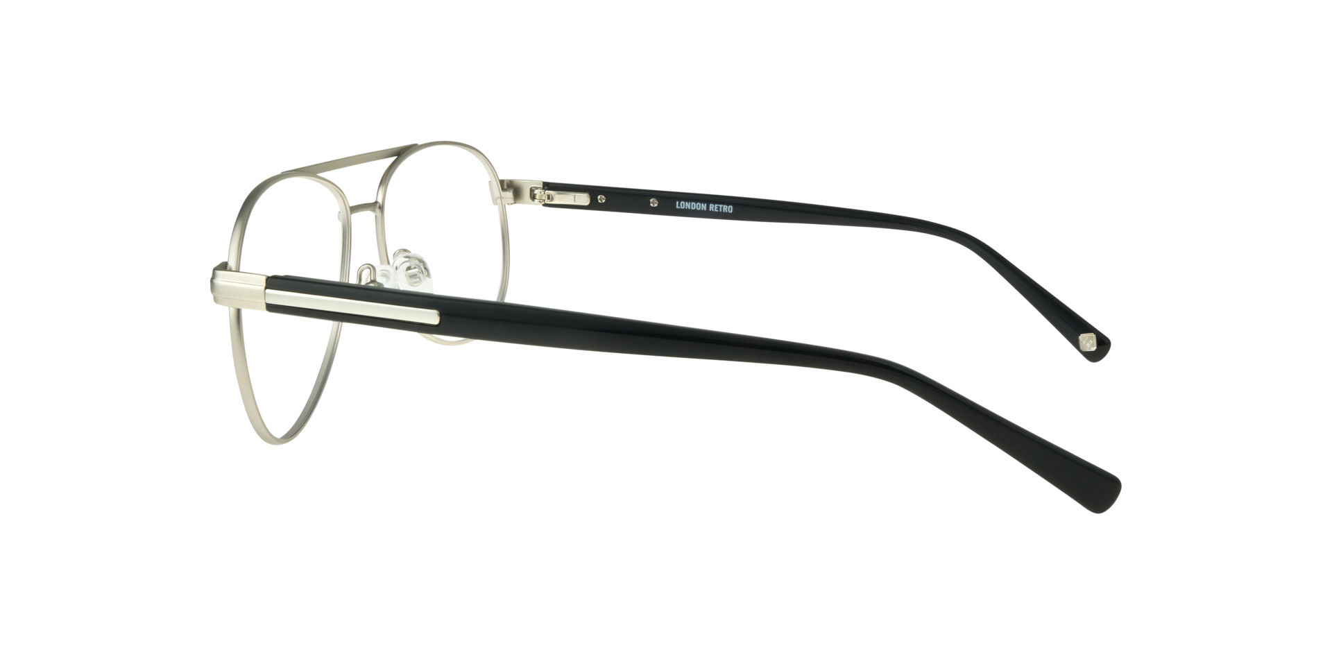Jenson Matte Silver MetalEyeglass Frames for Glasses Direct, Side View