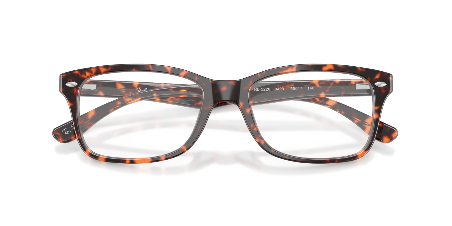 RB5228 Optics Havana Red Turtle AcetateEyeglass Frames for Glasses Direct, Closed View