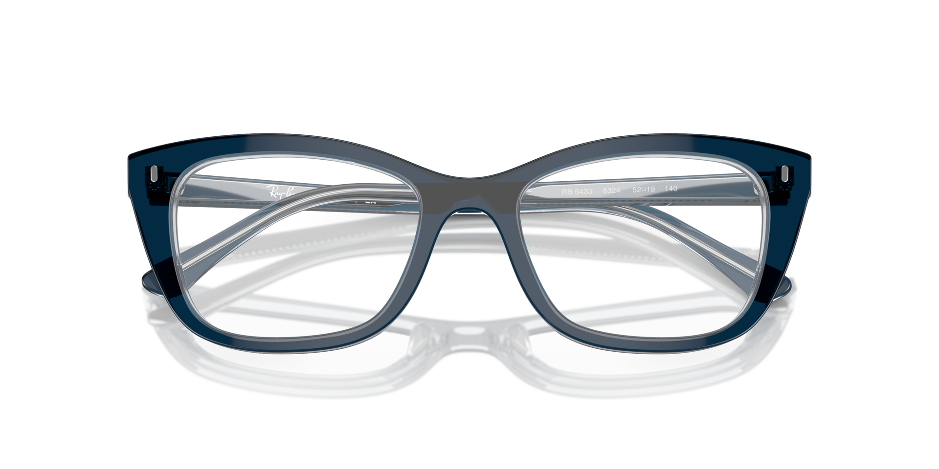 RB5433 Blue On Transparent Blue AcetateEyeglass Frames for Glasses Direct, Closed View