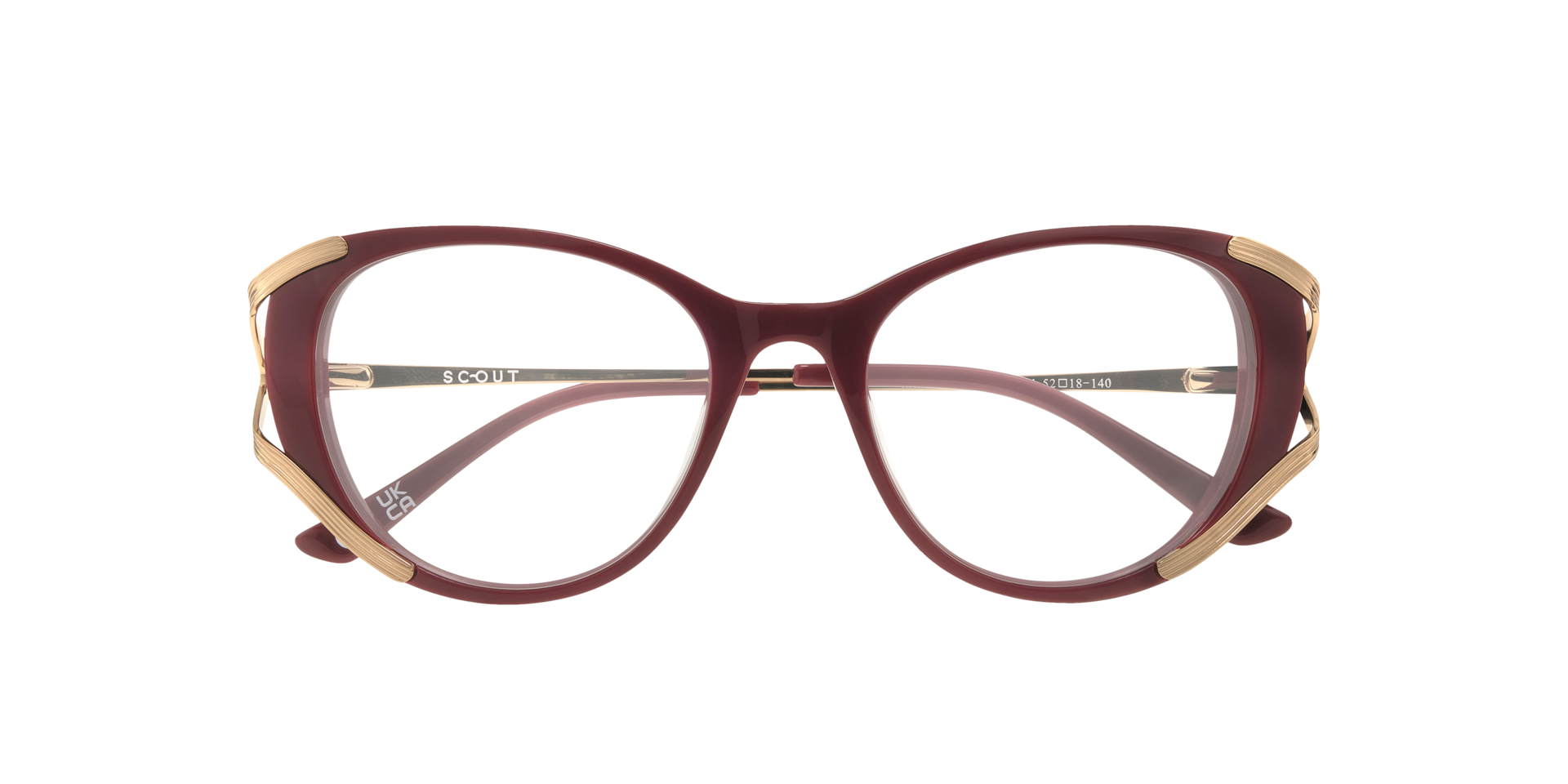 Lillian Burgundy & Gold AcetateEyeglass Frames for Glasses Direct, Closed View