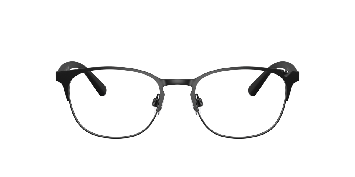 Matte Black oval Metal eyeglasses Online - Full Rim - EA1059