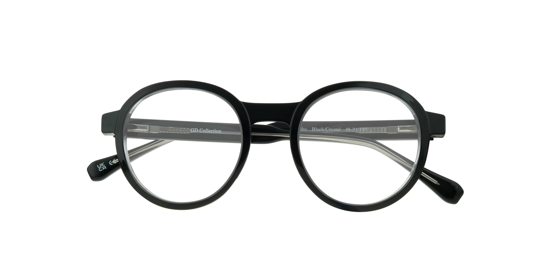 Joby Black & Crystal PlasticEyeglass Frames for Glasses Direct, Closed View