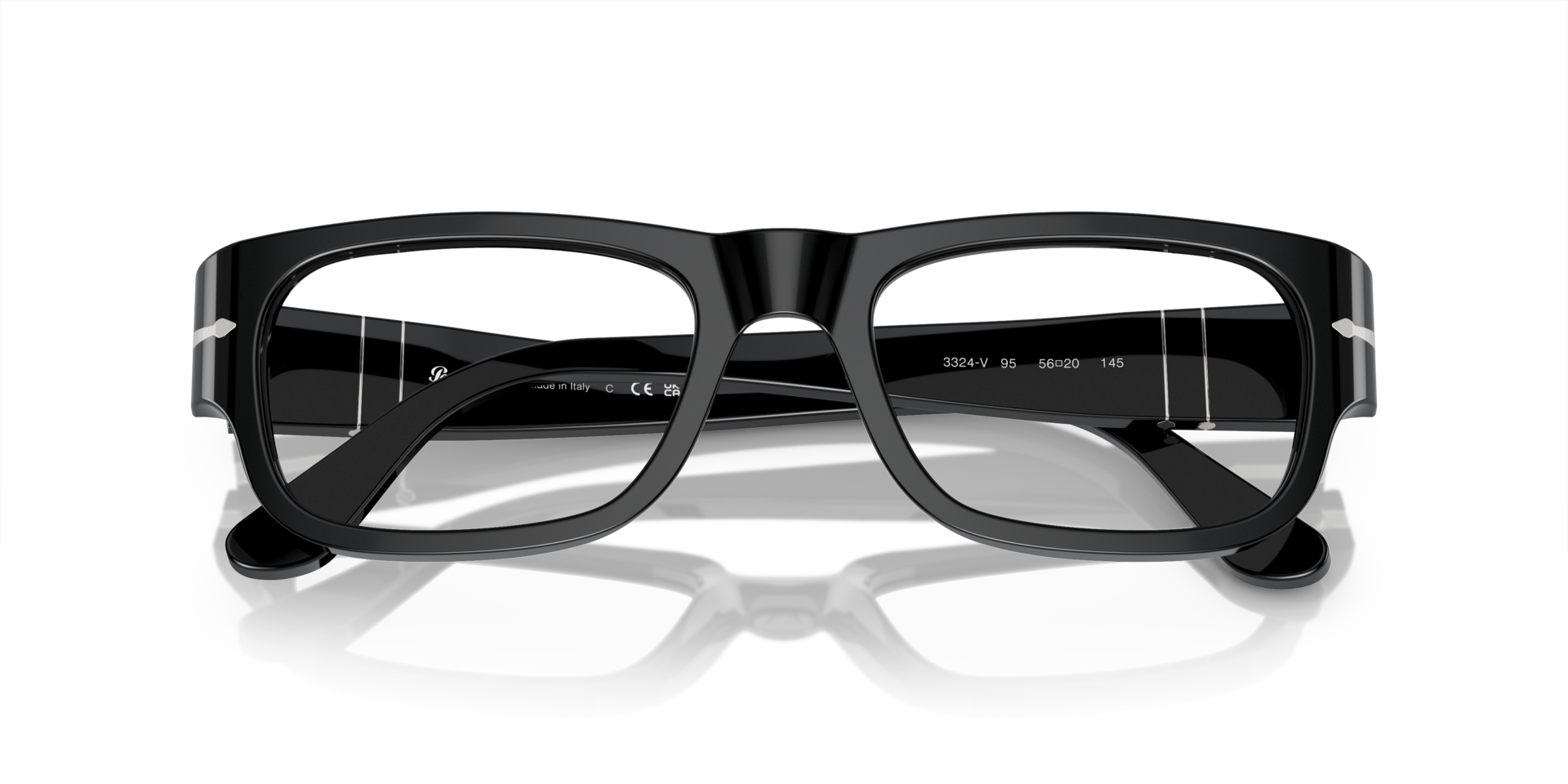 PO3324V Black AcetateEyeglass Frames for Glasses Direct, Closed View