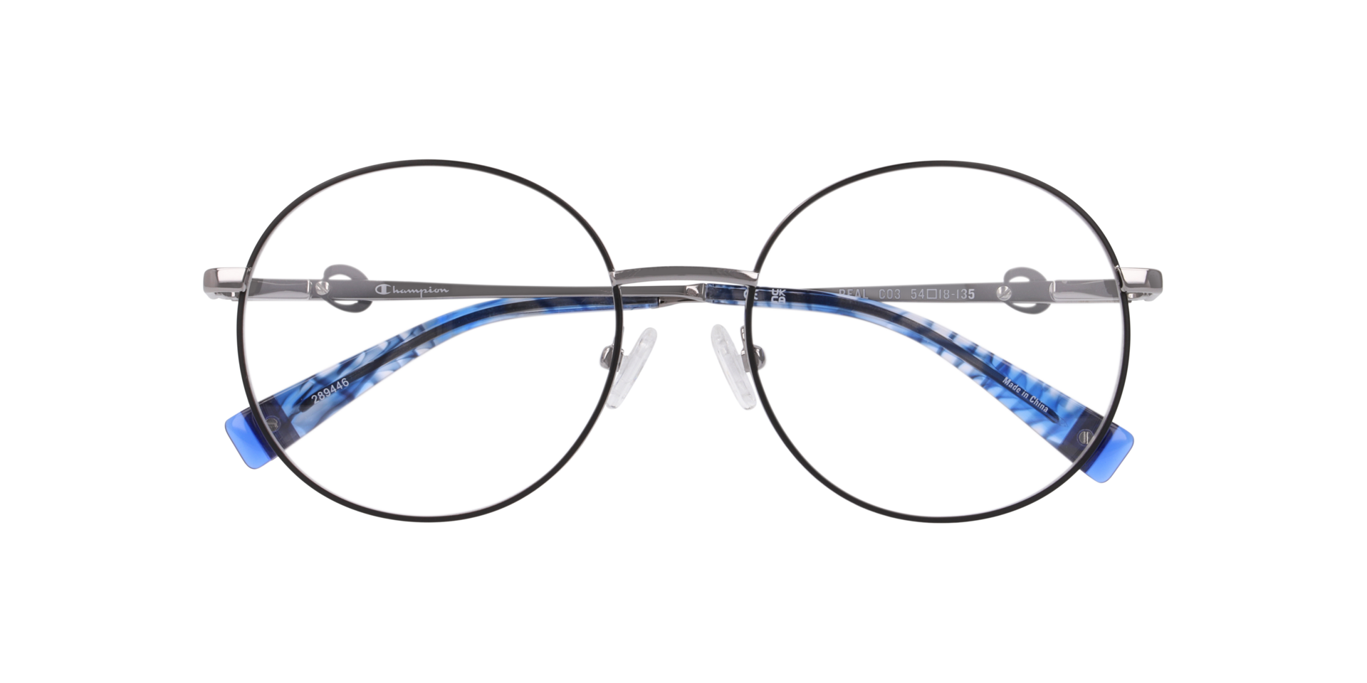 Cureal Black MetalEyeglass Frames for Glasses Direct, Closed View