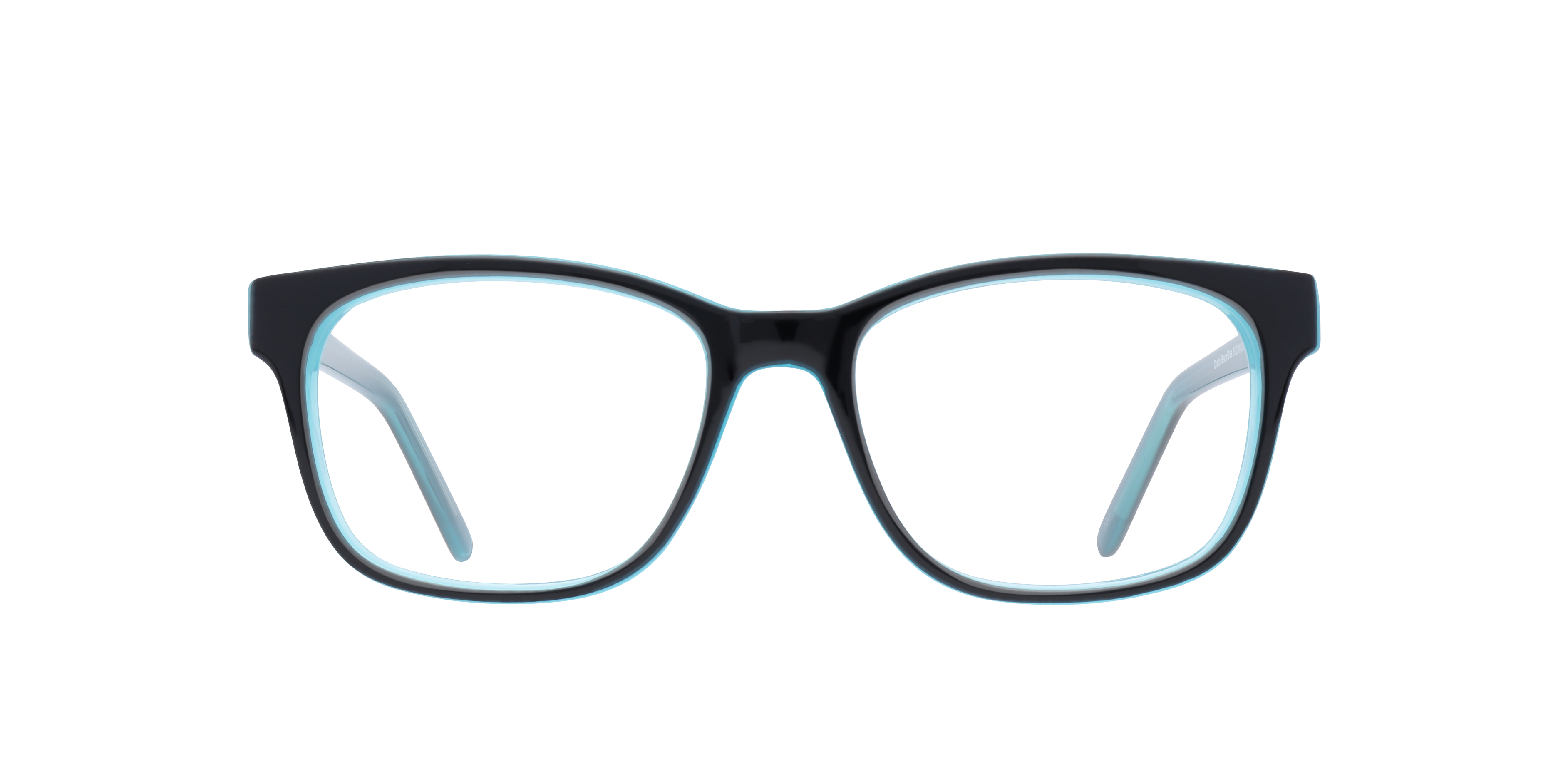 Diallo Black & Blue PlasticSunglass Frames for Glasses Direct, Front View
