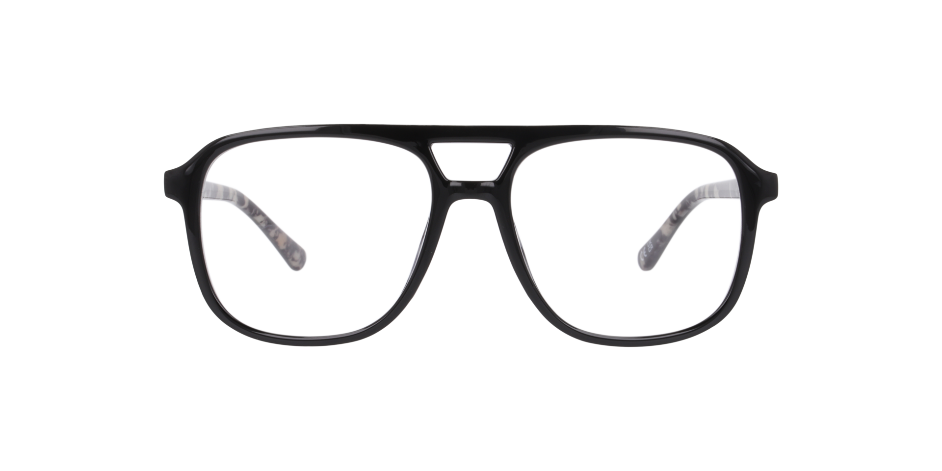 Max Black On Grey Havana PlasticEyeglass Frames for Glasses Direct, Front View