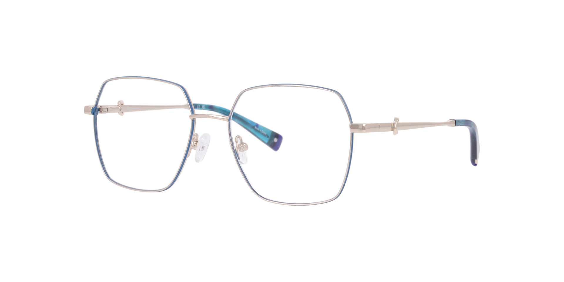 Cumai Gold MetalEyeglass Frames for Glasses Direct, Angle View