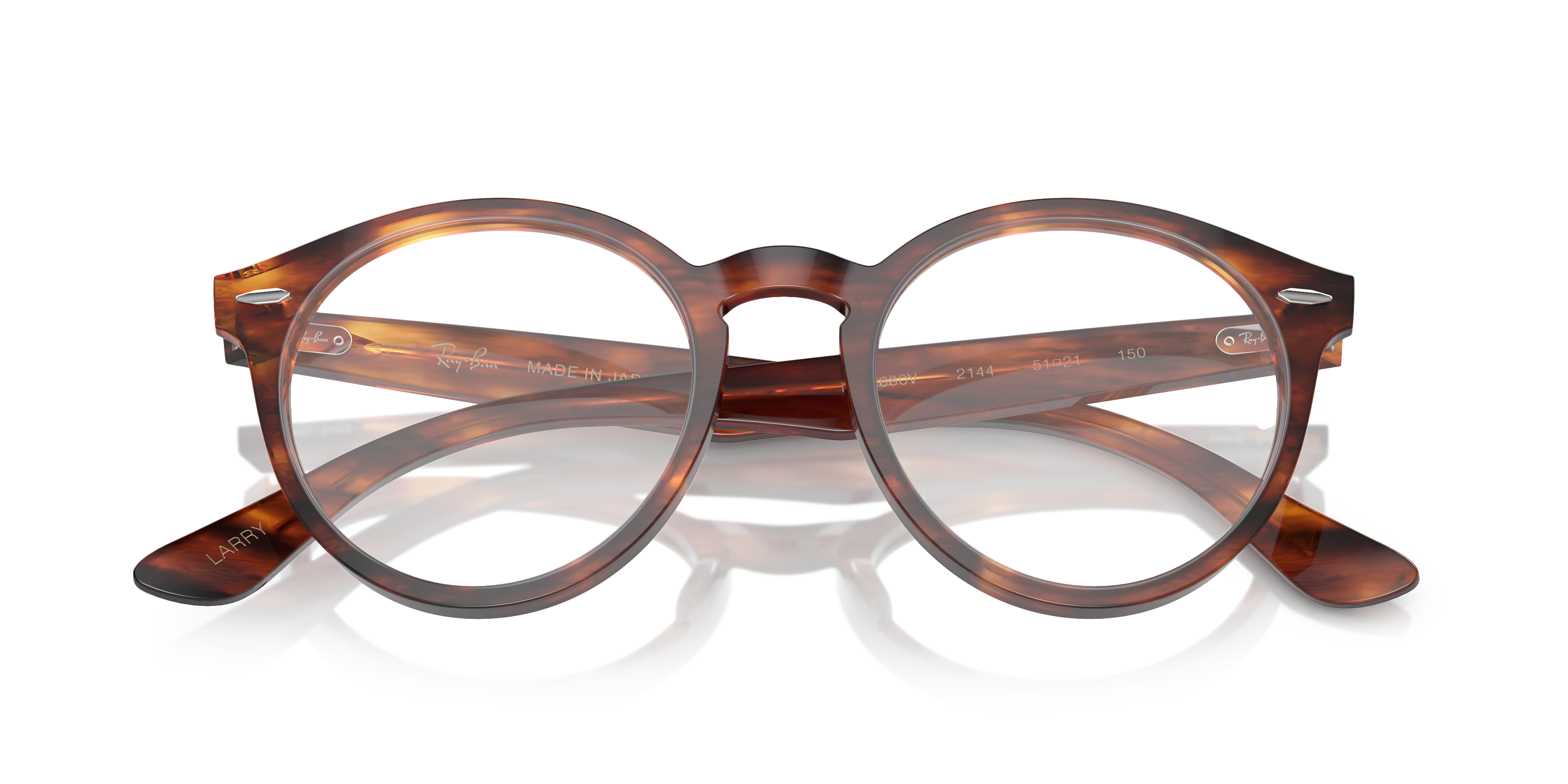 RB7680V Striped Havana AcetateEyeglass Frames for Glasses Direct, Closed View