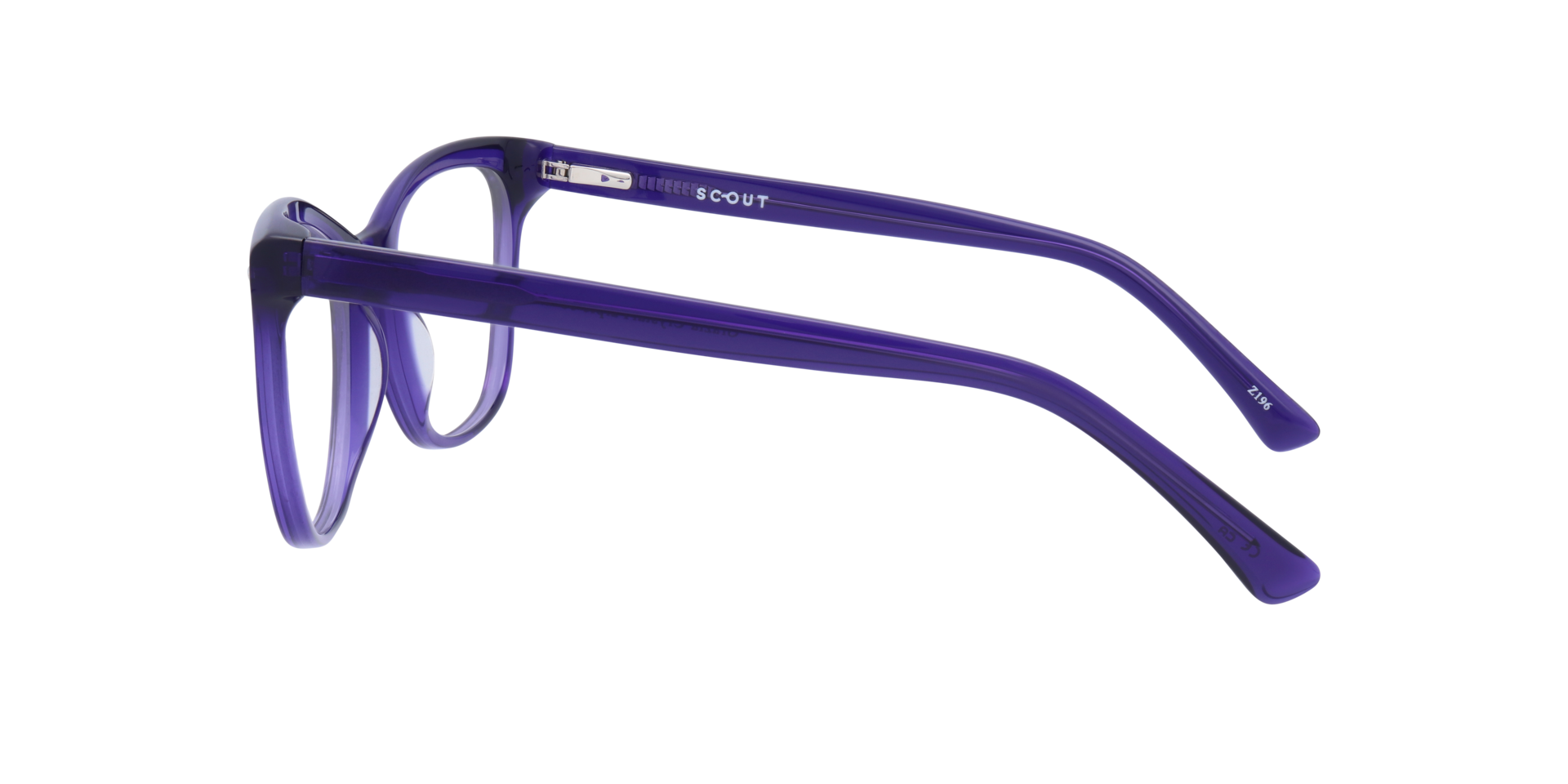 Grazia Crystal Purple AcetateEyeglass Frames for Glasses Direct, Side View