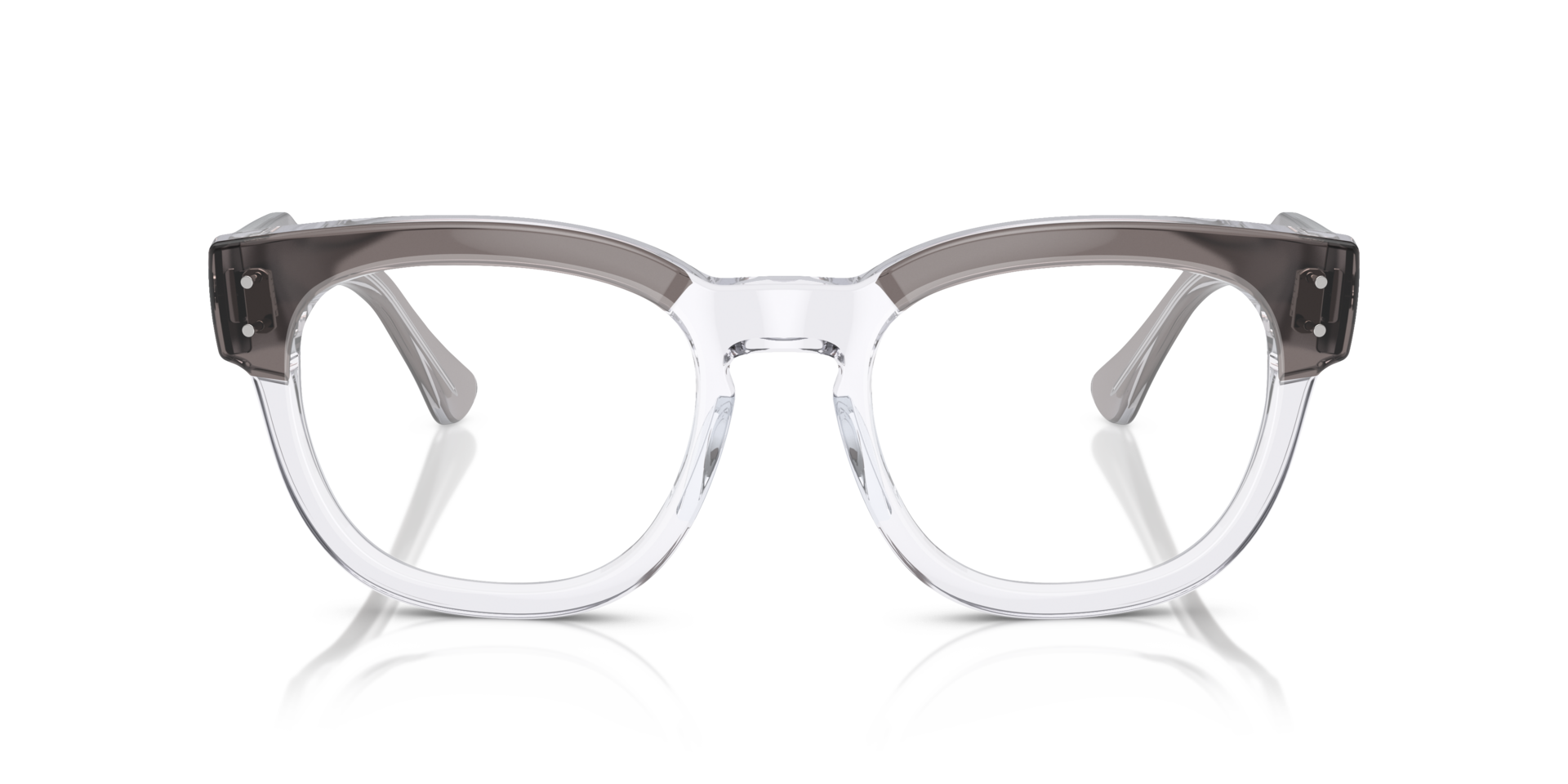 Mega Hawkeye Optics Grey On Transparent AcetateEyeglass Frames for Glasses Direct, Front View